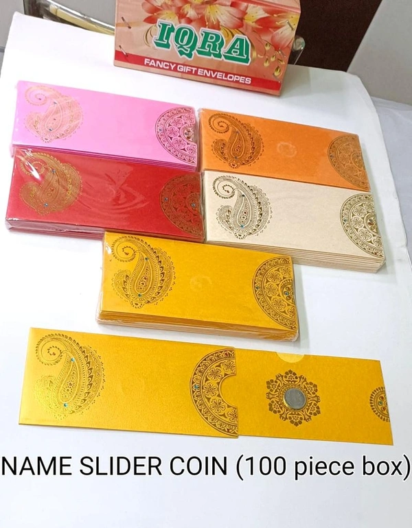 10pc Coin Slider Wedding Gift Envelopes/ Shagun Envelopes /Lifafa /Money Envelope/ Designer Envelopes