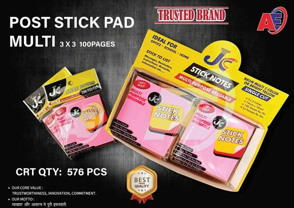 Sticky Note 3x3 Multi 100 Sheets