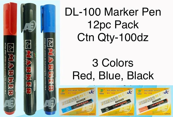 DL-100 Permanent Marker (12pc Pack) - Red