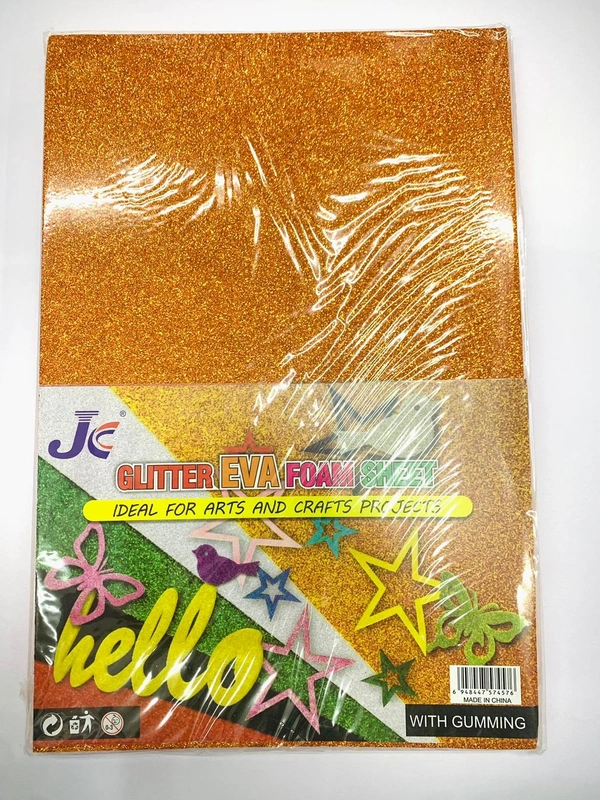 Glitter Foam Sheet A4 Gumming 10 Sheets (Golden)