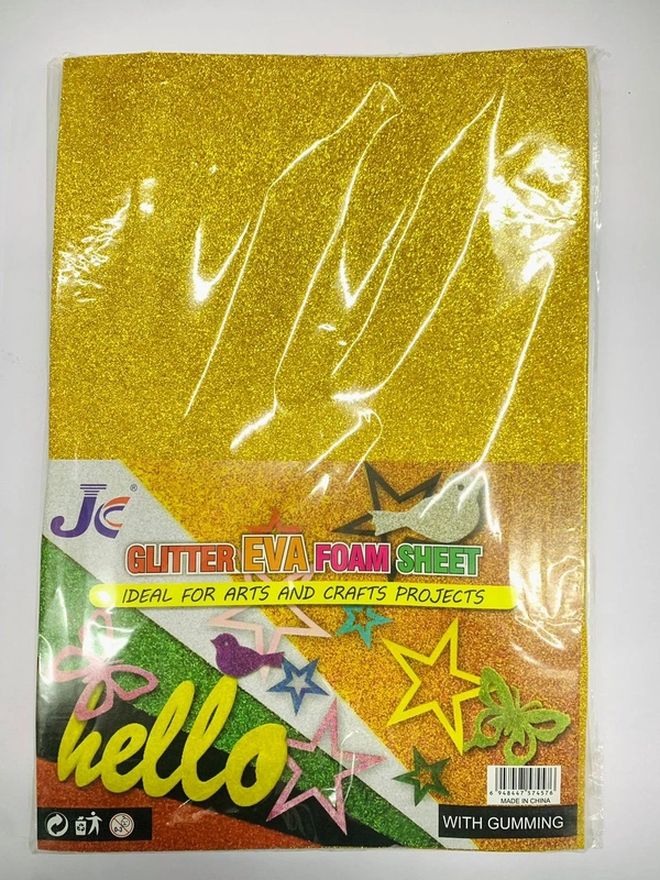 Glitter Foam Sheet A4 Gumming 10 Sheets (Golden)