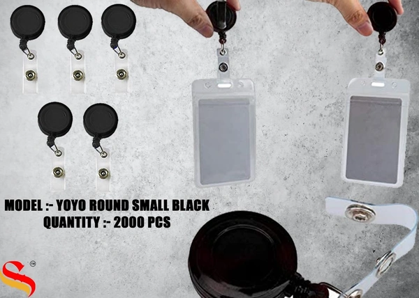 Yoyo Round ID Bacth Card Holder - Black