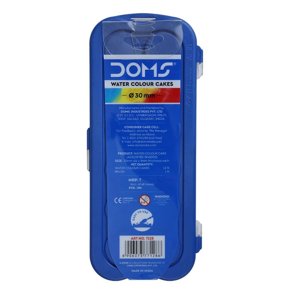 Doms Water Color Cakes 12 Shades (30mm)