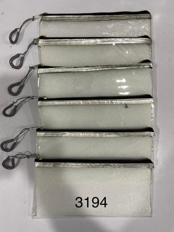 Pouch Flat Transparent Silver 1 Zip (3180)