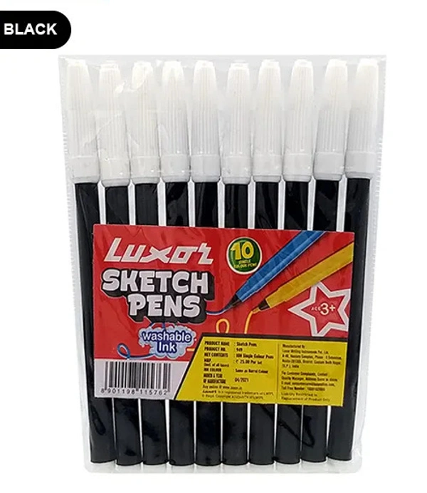Luxor Black Sketchpen (10pc) - Black