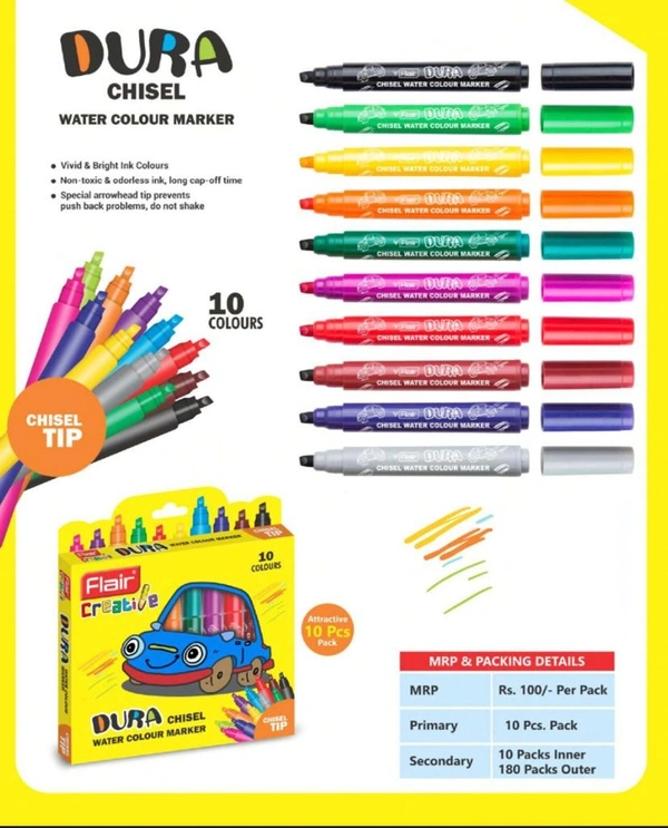 Flair Dura Chisel Marker 10 Colorset