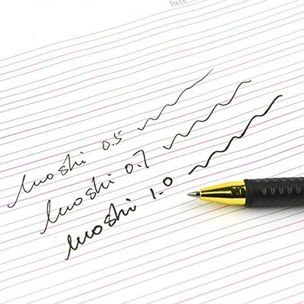 0.7mm Roller Gel Pen Luoshi (12pc) - Black