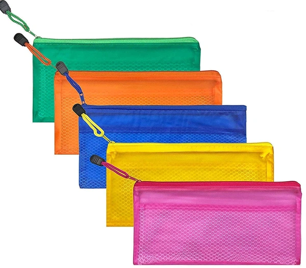 Waterproof Zipper Pouches Document Holder/Pen Pencil Case/Stationery Storage Bags/Cosmetic Pouch/Travel Organizer A6 Size