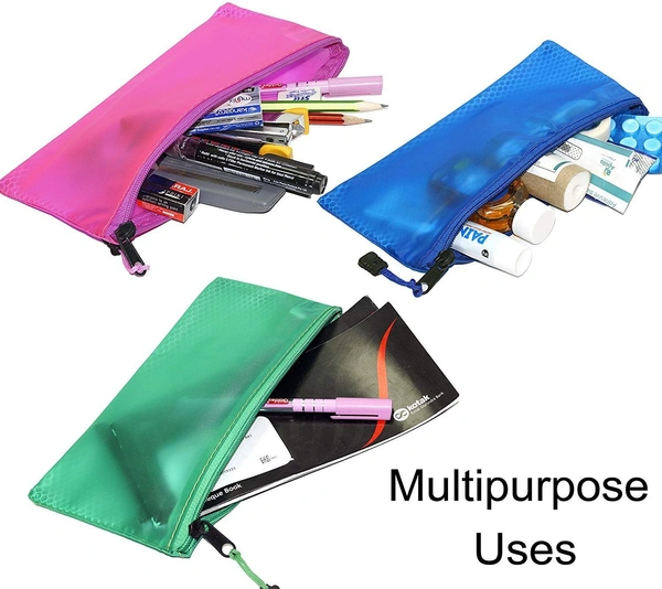 Waterproof Zipper Pouches Document Holder/Pen Pencil Case/Stationery Storage Bags/Cosmetic Pouch/Travel Organizer A6 Size