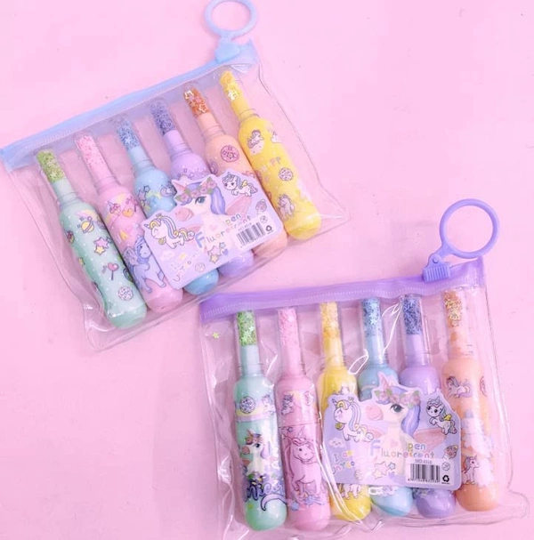 Highlighter Bottle Shape Unicorn (6 Color Set)