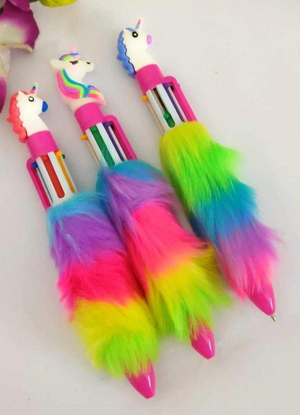 Unicorn Fur 6 in 1 Ballpoint Color Pen for Kids