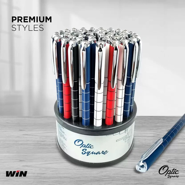 Win Optic Square Ball Pen 10 MRP (50pc Stand) - Blue