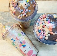 Unicorn Acrylic Sipper Tumbler with Straw 600ml Unicorn Design Bottle with Sparkle and Fancy Sipper for Girls Best Gift Multicolor