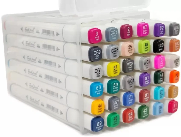 Dual Tip Colorful Alcohol Art Markers with Broad Chisel and Fine Round Tip for Manga Anime Drawing Illustrations & Fashion Designing (Pack of 36 Unique Color)