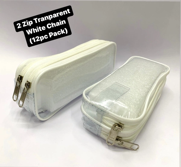 No-904 Transparent 2 Zip White Chain
