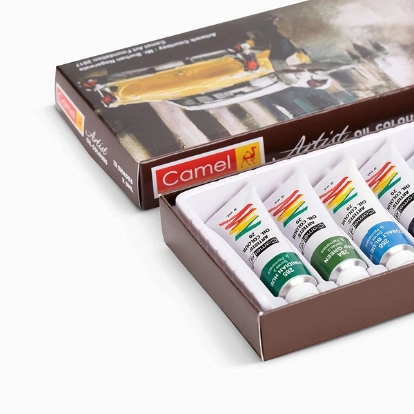 Camel Artist's Oil Color Box (9ml Tubes,12 Shades)