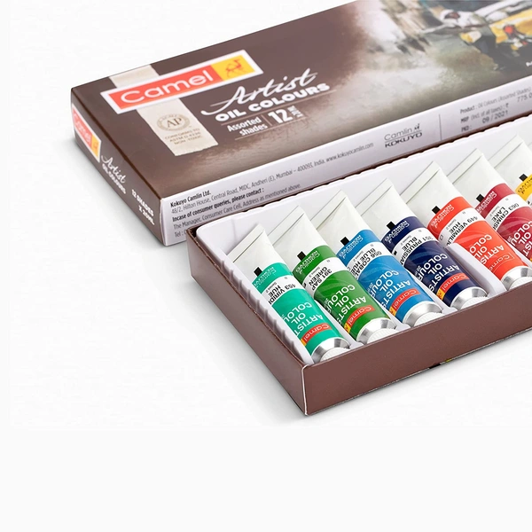 Camel Artist's Oil Color Box (20ml Tubes,12 Shades)