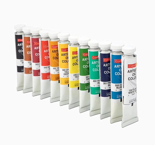 Camel Artist's Oil Color Box (20ml Tubes,12 Shades)