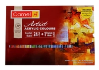 Camel Artist Acrylic Colours 24 Shade X 9ml + 1 Titanium White X 20ml