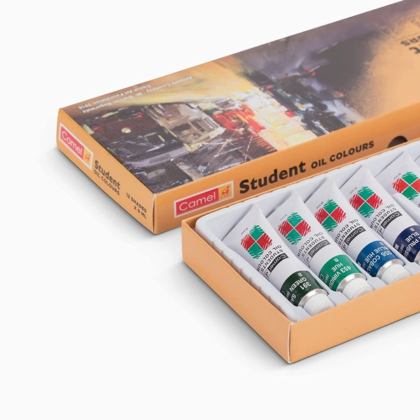 Camel Kokuyo Student Oil Color Box (20ml Tubes, 12 Shades)