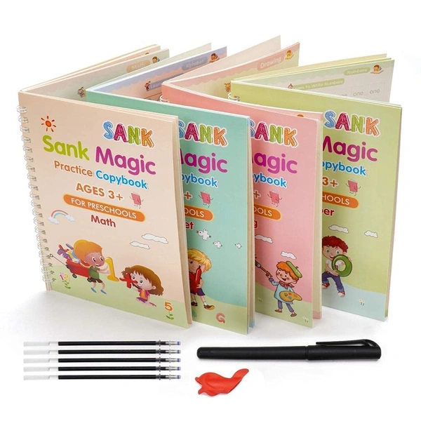 Sank Magic Book (4 Book + 2 Pens & 10 Reflis)