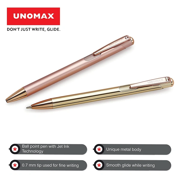 Unomax Lumina Metal Body Ball Pen MRP-125 - Blue
