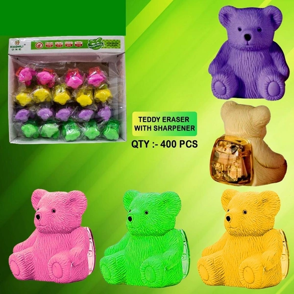 Teddy Eraser With Sharpner 