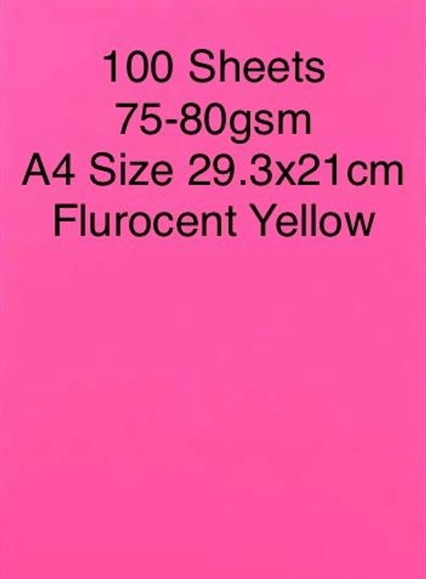 Color Paper A4 Flurocent Pink (100 Sheets)