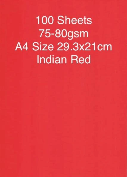 Color Paper A4 Indian Red (100 Sheets)
