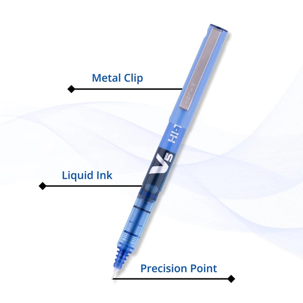 Luxor Pilot V5 Roller Pen - Blue