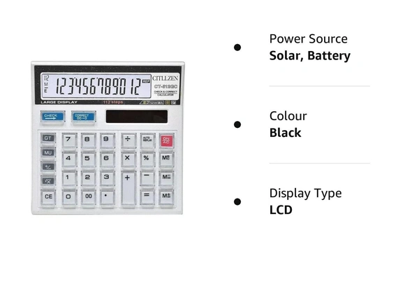 Calculator 512GW Glass Switch White