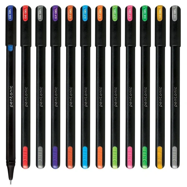 LINC Pentonic Multicolor Gel Pen With Hard Box Case (Set of 12 Pcs)