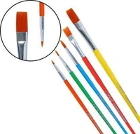 DOMS COLOURMATE SYNTHETIC HAIR PAINT BRUSHES FLAT & ROUND SET OF 5 BRUSHES