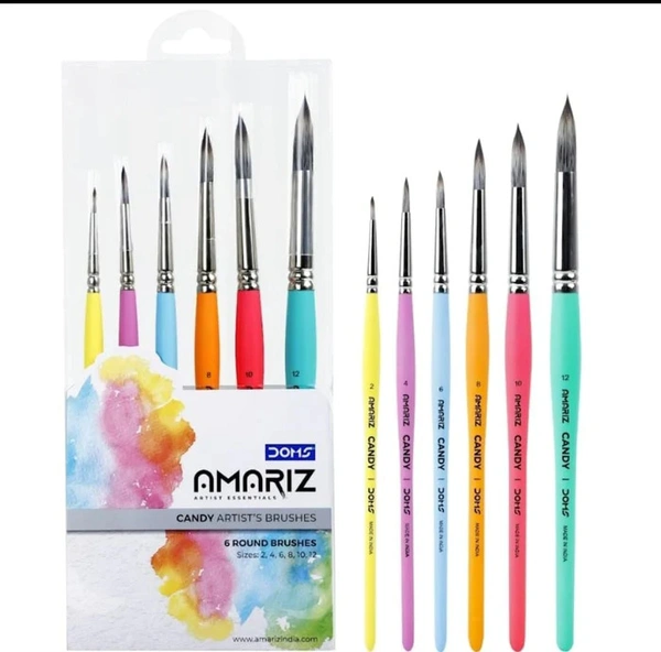 DOMS AMARIZ CANDY PAINT BRUSH ROUND SET OF 6