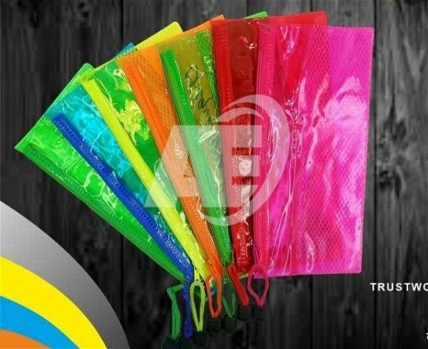 Transparent Net Zipper Multi Purpose Flurocent Pouch