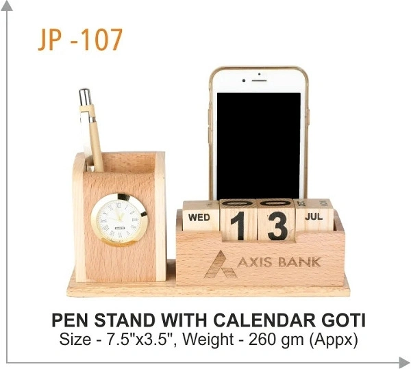 Pen Stand with Visiting Card & Mobile Holder Multipurpose Wooden Desk Organizer Pen and Pencil Stand for Office Table with Business Card Holder Box and Mobile Stand JP-107