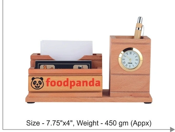 Pen Stand with Visiting Card & Mobile Holder Multipurpose Wooden Desk Organizer Pen and Pencil Stand for Office Table with Business Card Holder Box and Mobile Stand JP-51