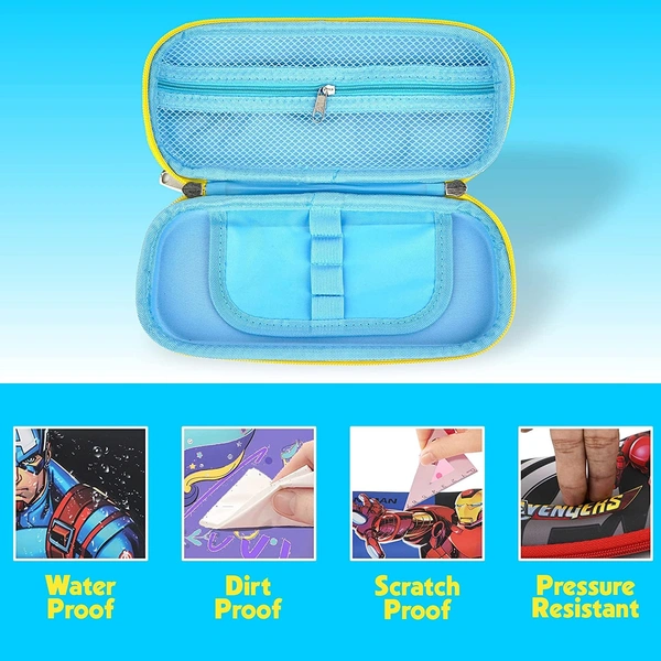 3D Cover Pencil Case Large Capacity Pencil Pouch Bag Compass School Pouch Organizer for Students Kids Premium Stylish Pen Holder Pouch, Stationery Box Avengers,Spiderman, IronMan
