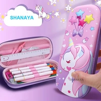 Premium Stylish 3D Hardtop Eva Pencil Case Embossed Cute Unicorn Smiggle EVA Pencil Pouch Case for School College Girls Boys Stationary Item