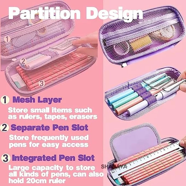 Premium Stylish 3D Hardtop Eva Pencil Case Embossed Cute Unicorn Smiggle EVA Pencil Pouch Case for School College Girls Boys Stationary Item