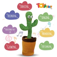 Dancing Cactus Talking Toy, Musical Puppet, Wriggle & Singing Recording Toy Repeat What You Say,Voice Repeat Speaking Toy,Talking Toys for Kids, Girls, Boys