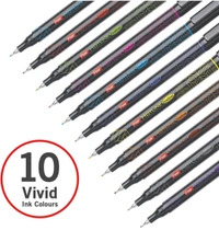 FLAIR Hotline Fineliner Metal Tip Pen | Tip Size 0.7 to 1 mm | Comfortable Grip | Fineliner Pens Set For Mandala, Sketching, Doodling, Journal and Outline | 10 Shades.|Multicolor