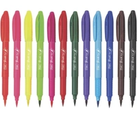 FLAIR Creative Brush Pen With Flexible Tip | Watecolour Effect & Smudge Free Writing | Non-Toxic & Safe For Childrens | A Great Tool For Lettering & Calligraphy | Set of 12 Bright Shades