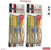 Saino Glassy Ball Pen 0.6mm (Pack of 5) - Blue