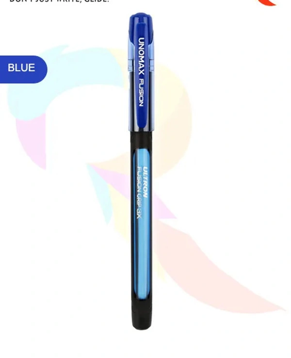 Unomax ULTRON Fusion Grip 3X Liquid Ball Point Pen - Blue