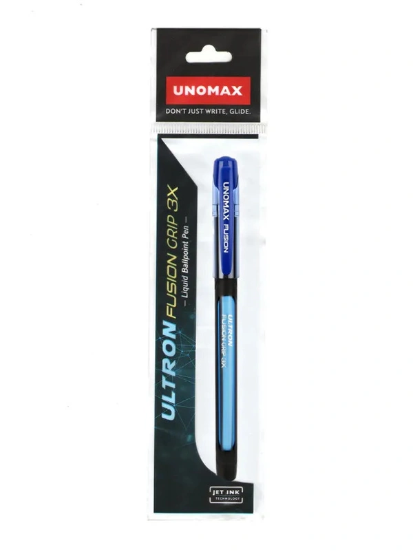 Unomax ULTRON Fusion Grip 3X Liquid Ball Point Pen - Blue