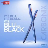  FLAIR Carbonix Blu Ball Pen (10pc Pack) - Black