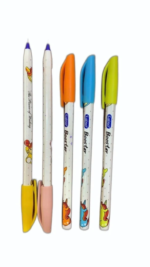 Saino Booster Ball Pen (Pack of 5) - Blue