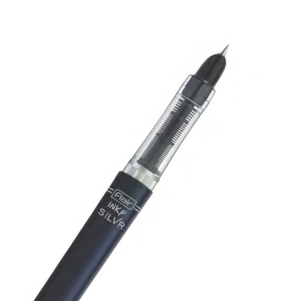 FLAIR Inky Series Silver Liquid Ink Fountain Pen - Blue