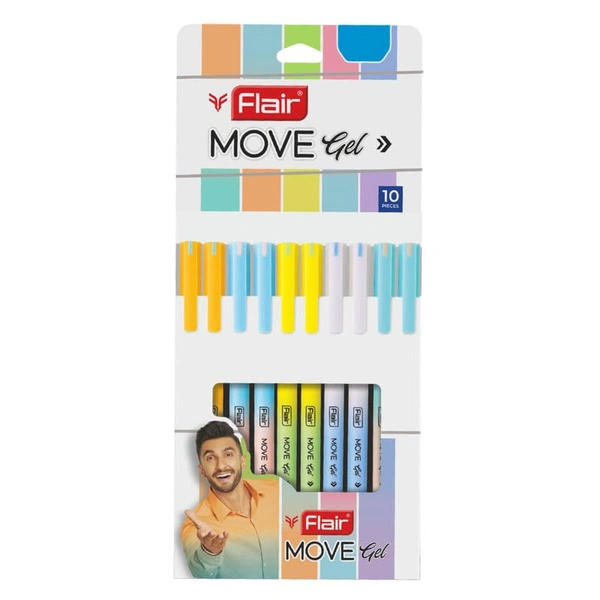 FLAIR Move Gel Pen (10pc Pack) - Blue